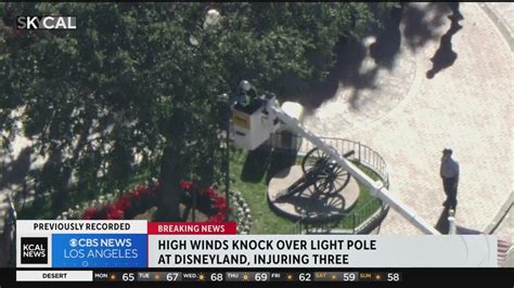 Disneyland lamppost falls and injures visitors during high winds